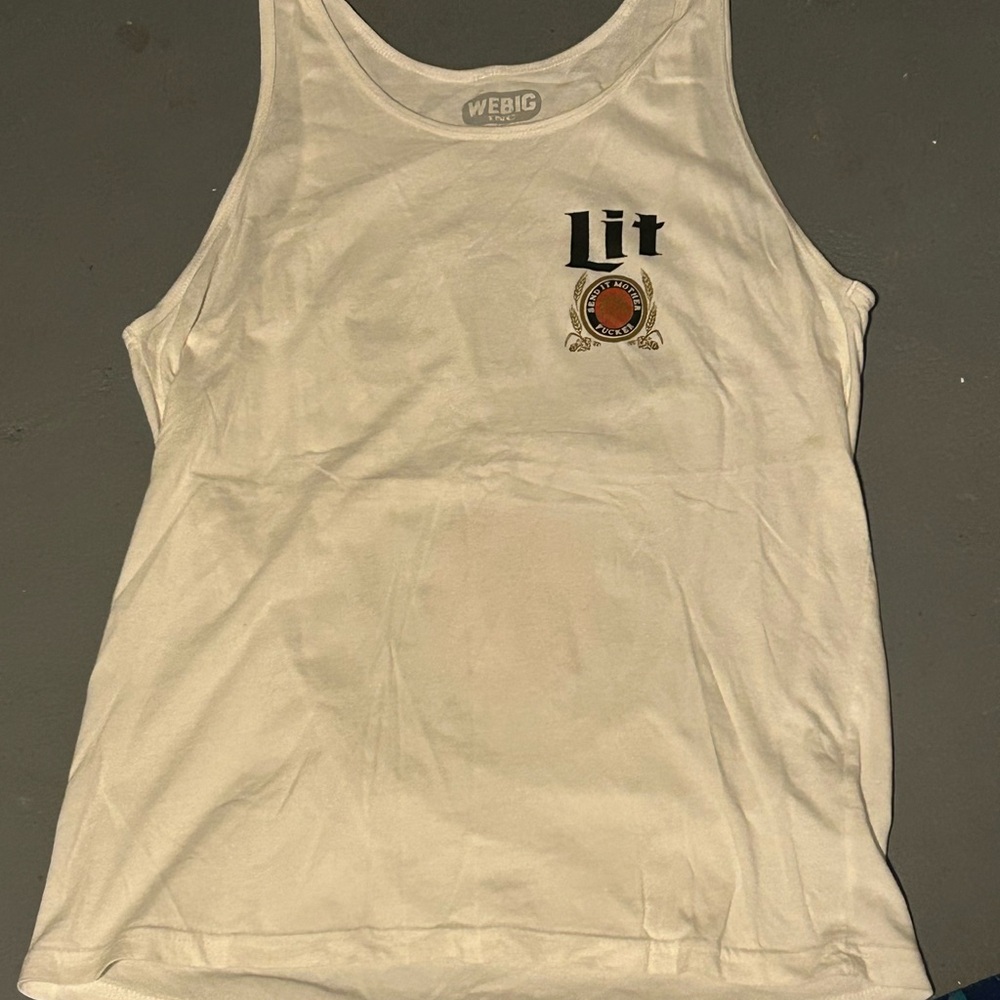 Classic White Tank Top with Logo Design